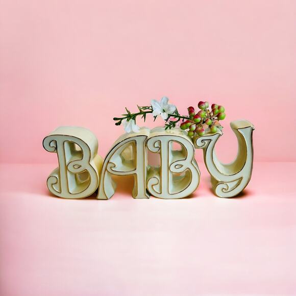 LENOX Baby Word Sculpture-Expressions-Shower Gift Nursery Decor-Gender Neutral - Picture 2 of 9